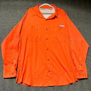Columbia PFG Tamiami II Vented Fishing Shirt UPF 40 Salmon Pink Men’s XXL